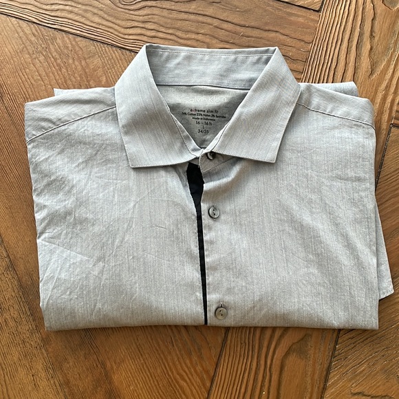 Calvin Klein Mens Extreme Slim Fit Work Wear Button Down Shirt White Size Xl main image 0